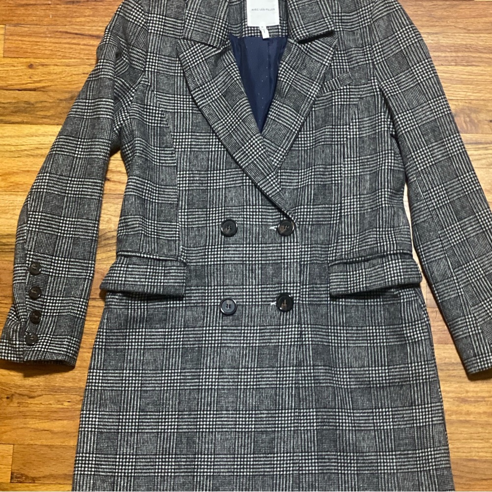 Avec Les Filles Plaid Long Blazer / Jacket - Picture 7 of 10